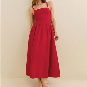 “💖Sale” Reformation Katarin Linen Dress - Lipstick